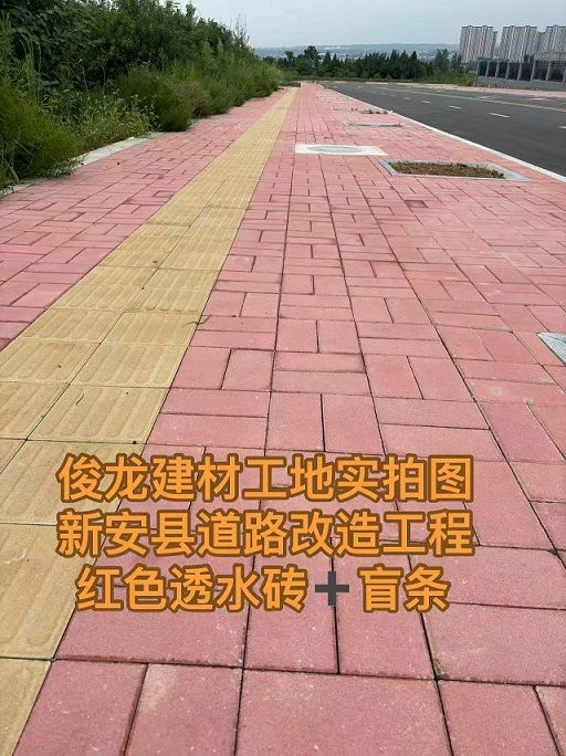 新安县道路改造工程 （红色透水砖+盲条）