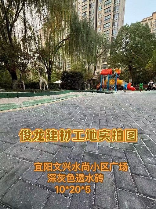 宜阳文兴水尚小区广场（深灰色透水砖 10*20*5）