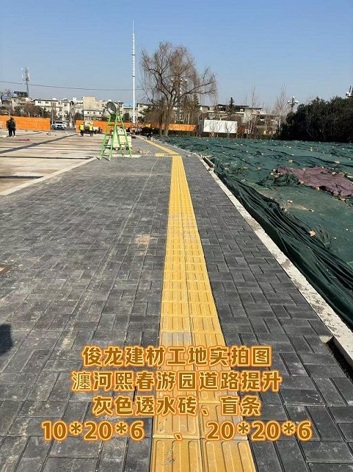 瀍河熙春游园道路提升 （灰色透水砖、盲条）