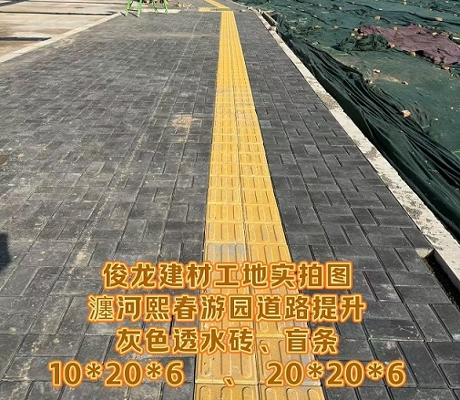 瀍河熙春游园道路提升 （灰色透水砖、盲条）