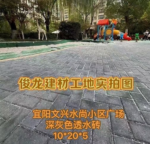 宜阳文兴水尚小区广场（深灰色透水砖 10*20*5）